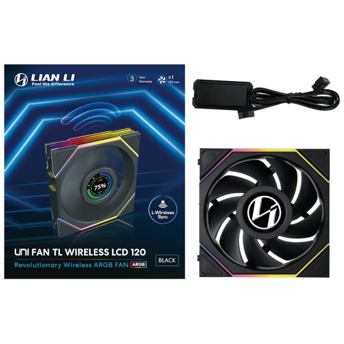Вентилятор LIAN LI Uni Fan TL Wireless LCD 120 ARGB 12TLLCD1W1B