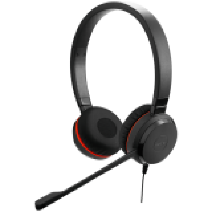 JABRA EVOLVE 30 II UC Stereo USB Headband, Noise cancelling, USB and 3.5 connectivity, with mute-button and volume control on the cord, with leather ear cushion<br>