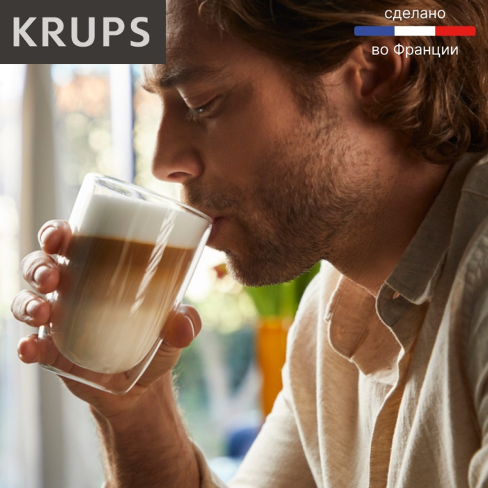 Кофемашина Krups Sensation Milk EA912B10 черный, серебристый