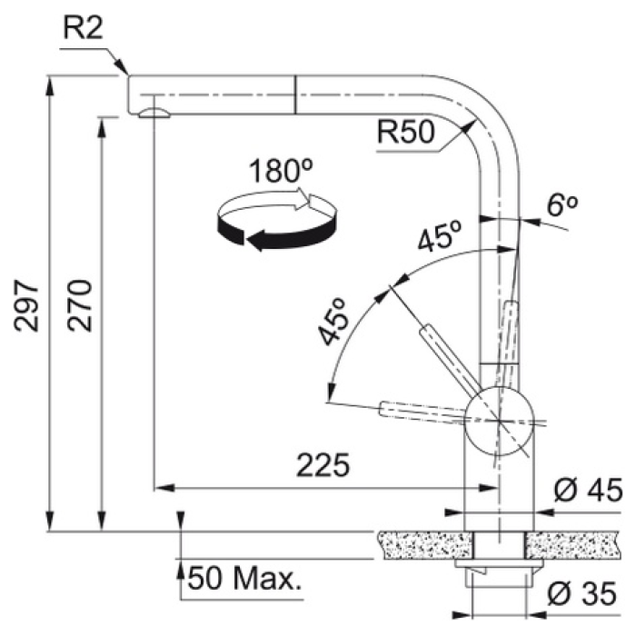 Смеситель для кухни Franke Atlas Neo с выдв. шлангом нерж сталь (115.0521.438), нержавеющая сталь, цвет серебристый