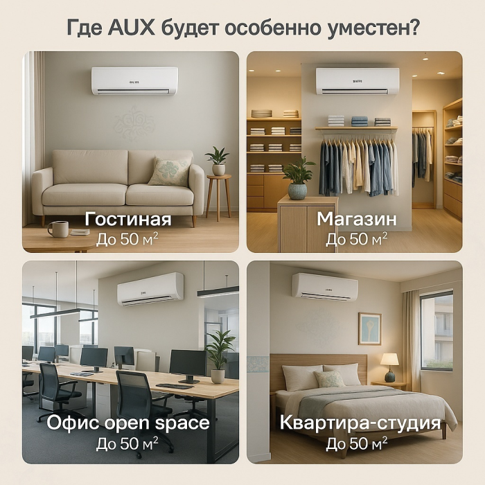 AUX ASW-H18A4/QGR1DI + монтажный комплект белый