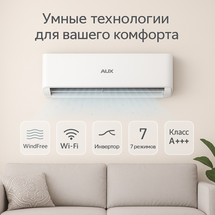 AUX ASW-H18A4/CAR3DI белый + монтажный комплект