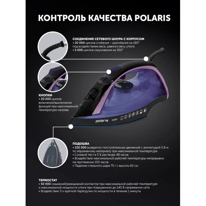 Polaris PIR 2668AK 3M черный, фиолетовый