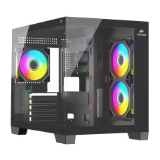 Case mATX mini tower Wintek, Nova 520-B TG, (без БП), Black
