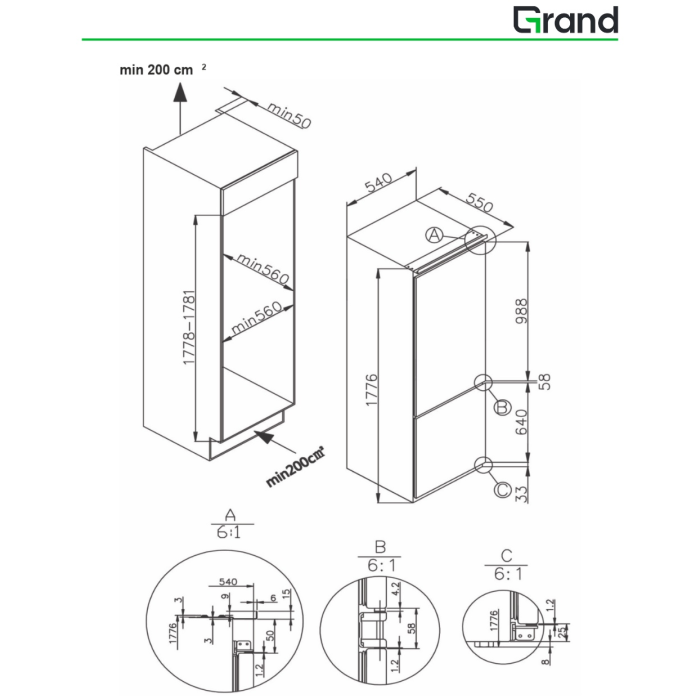 GRAND GNBF-233NFMO белый