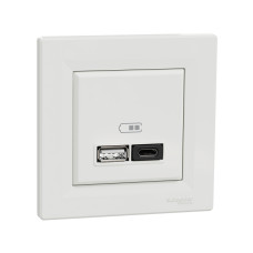 Розетка USB SE EPH2700421 Asfora A+С 45 Вт (быстрая зарядка) в сборе белый<br>51472