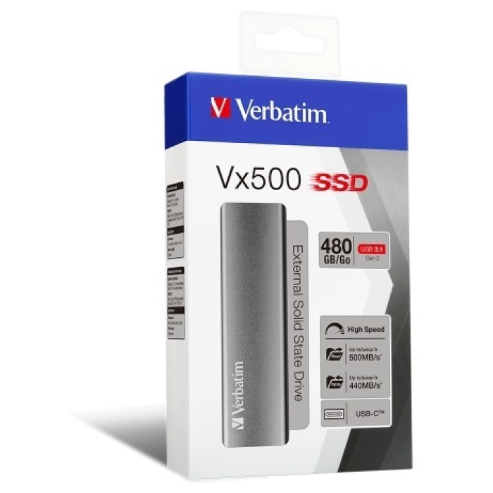 Внешний SSD диск Verbatim VX500 47443 480GB Серый<br>74422