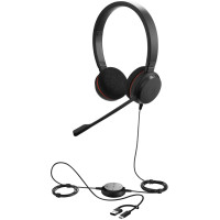 Jabra EVOLVE 20 SE Stereo MS USB C/A adapter Leather черный