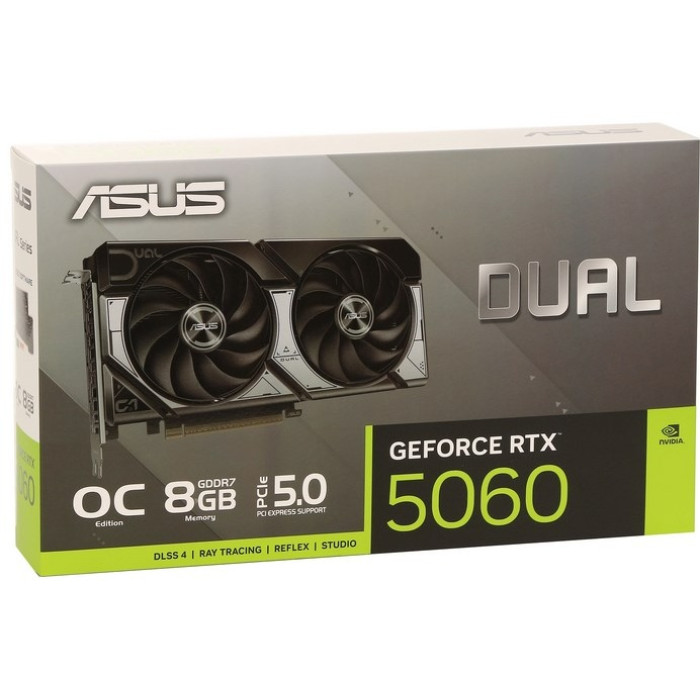 Видеокарта ASUS DUAL-RTX5060-O8G, 8Gb GDDR7 OC Edition, 128bit, HDMI, DP, BOX<br>330470