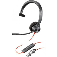 Наушники Poly/Blackwire 3310 Monaural Microsoft Teams Certified USB-C Headset +USB-C/A Adapter