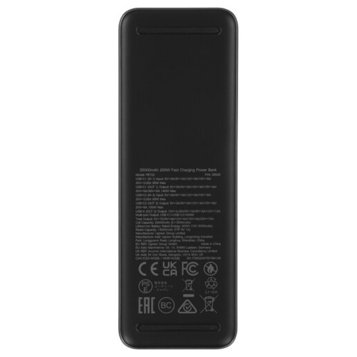 Внешний аккумулятор Ugreen PB722 35525B 25000 мАч серый