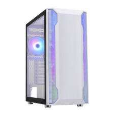 Case ATX midi tower APEX, 3701 white, 1*120mm ARGB + 3*120mm white + ARGB fan hub + RC,. (без БП)