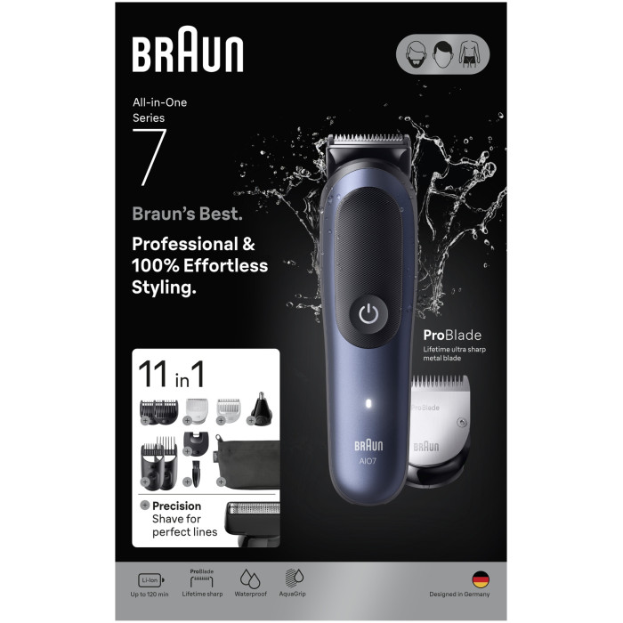 Braun триммер для бороды и усов, для носа, для ушей, для стрижки AIO7540