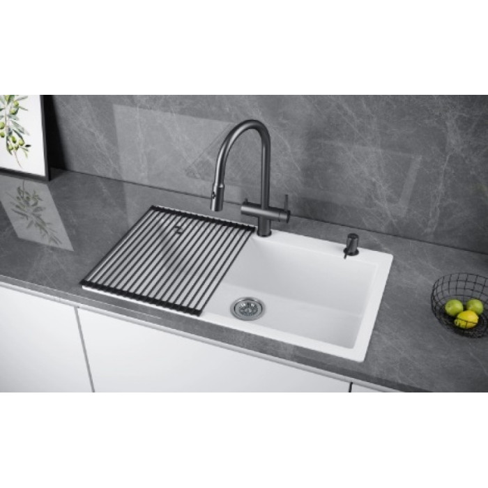 Ролл-мат для мойки KuchenStern DARK EdelSteel черный силикон 578BS50 35.3x42 см