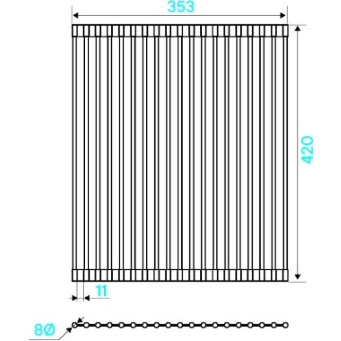 Ролл-мат для мойки KuchenStern DARK EdelSteel черный силикон 578BS50 35.3x42 см