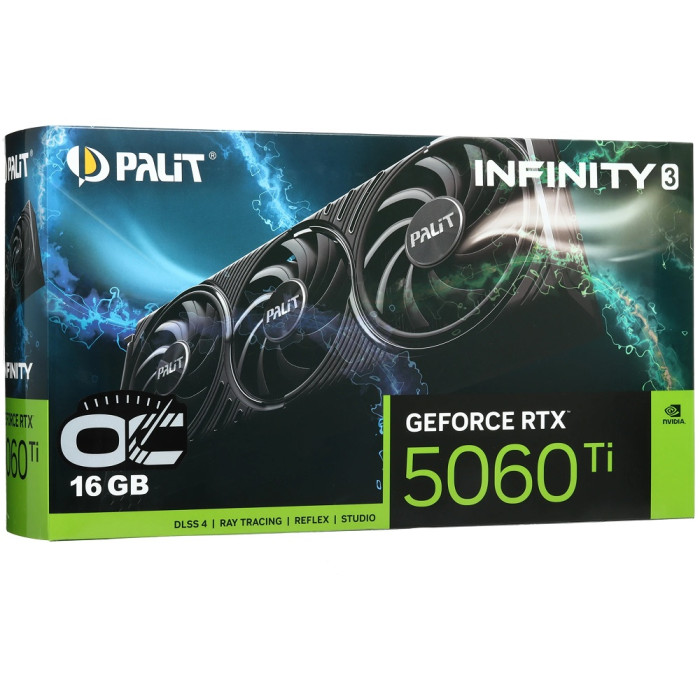 Palit Видеокарта Palit GeForce RTX 5060 Ti Infinity 3 OC [NE7506TS19T1-GB2061S] 16 Гб