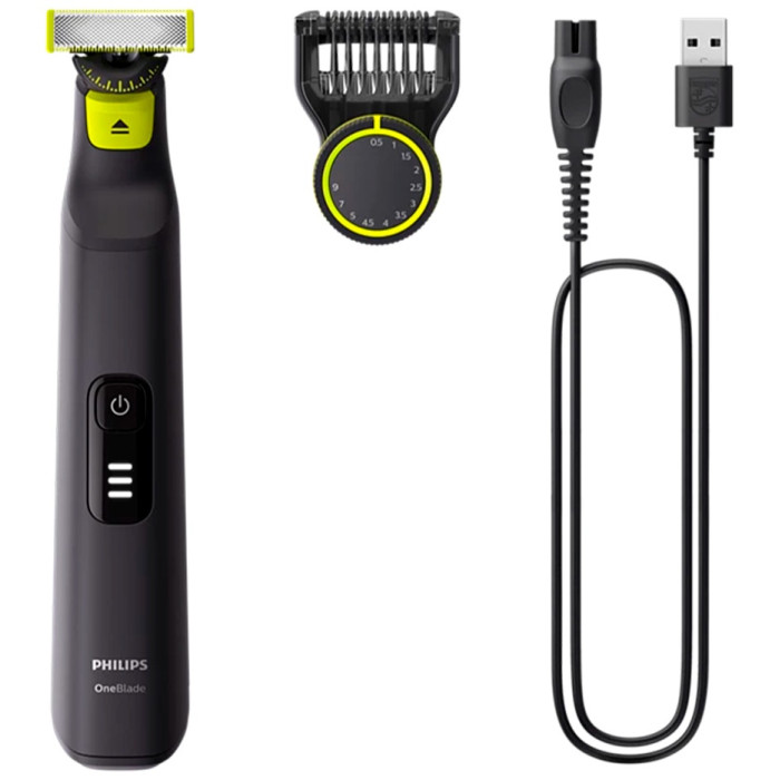 Philips триммер QP6532/10 черный, зеленый