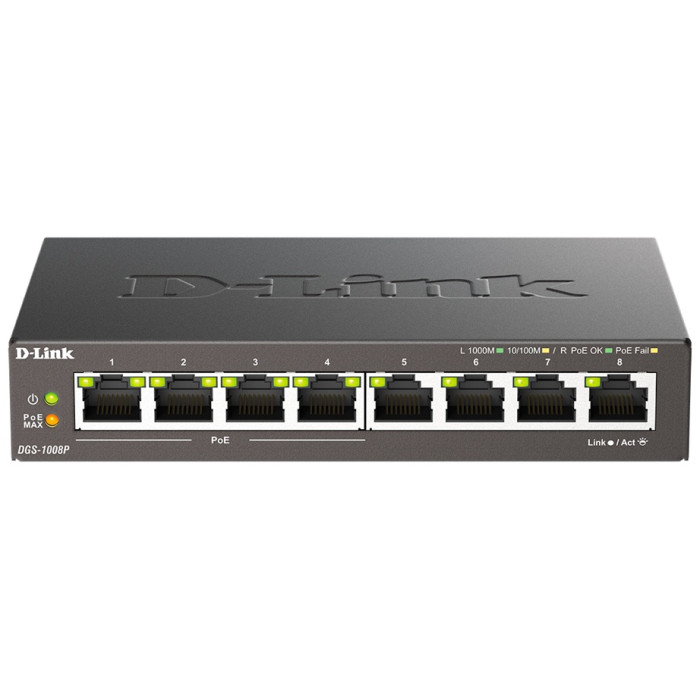 Коммутатор D-link DGS-1008P/F3A