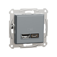 Розетка USB SE EPH2700362 Asfora A+С 2,4А механизм сталь<br>58200