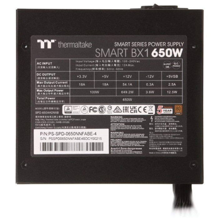 Thermaltake Smart BX1 PS-SPD-0650NNFABE-4 650 Вт