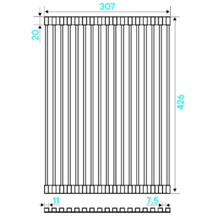 Ролл-мат для мойки KuchenStern KANT AISI 304 нержавеющая сталь 577SS50 30.7x42.6 см