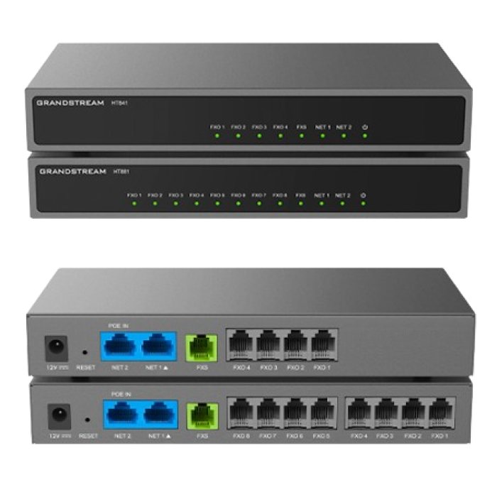 Grandstream HT841 FXO VoIP Gateway, 4x FXO, 2x GbE, no PSU (12V/1A)