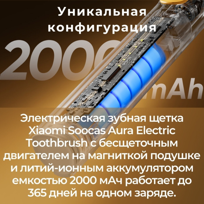 Xiaomi звуковая Soocas Aura Electric Toothbrush PT1 щетина средняя