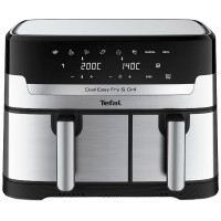 Аэрогриль Tefal Dual Easy Fry&Gril EY-905D10 черный, серебристый