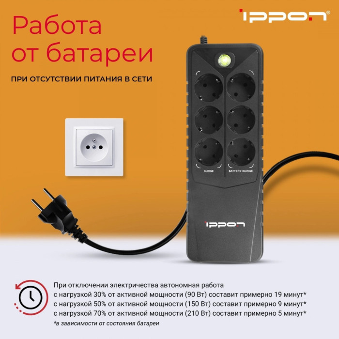 Источник бесперебойного питания Ippon Back Verso 800