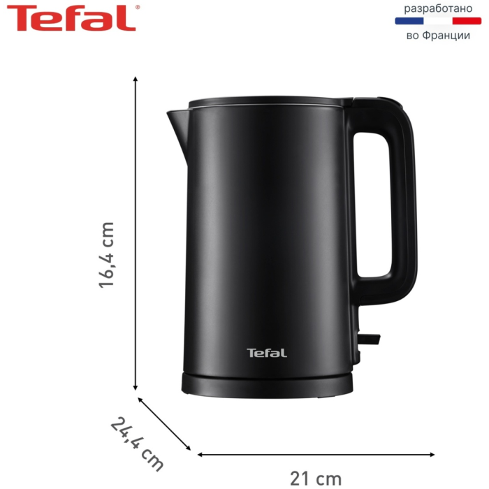 Электрочайник Tefal Thermo Protect KO1408E0 черный
