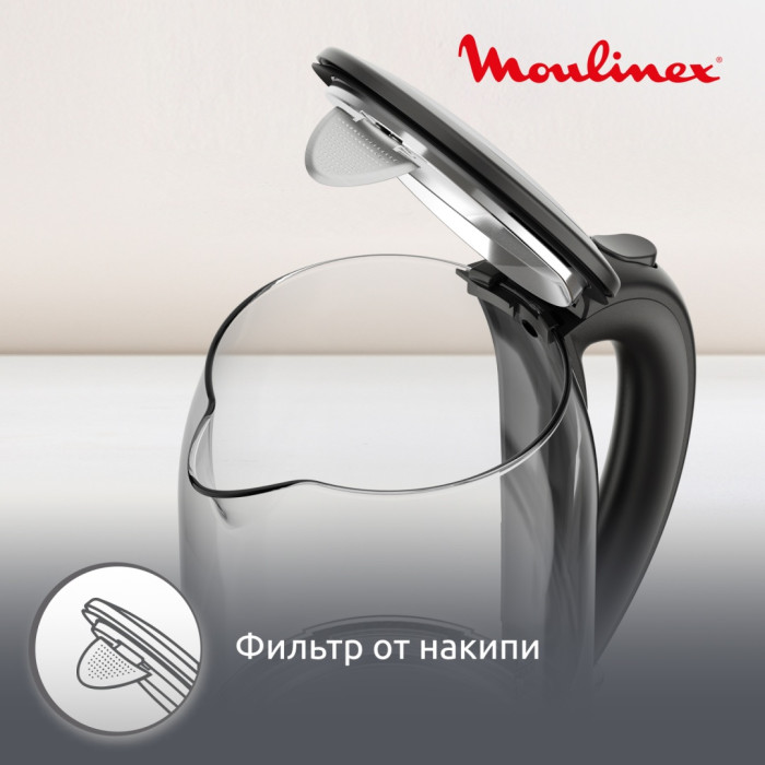 Электрочайник Moulinex BY3S0DF0 черный, прозрачный