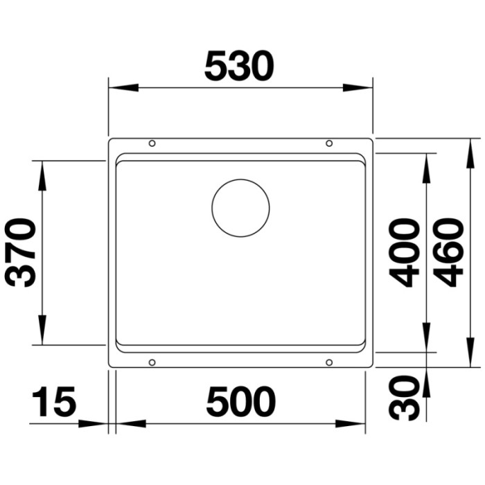 Blanco Etagon 500-U темная скала (522228) подстольная 53х46х19 см, искусственный камень, тон темная скала