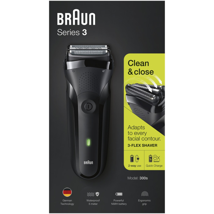 Braun Series 3 300, с 3 плавающими лезвиями, чёрная
