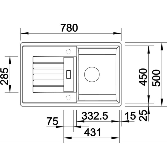 Blanco подстольная Zia 45 S, черный