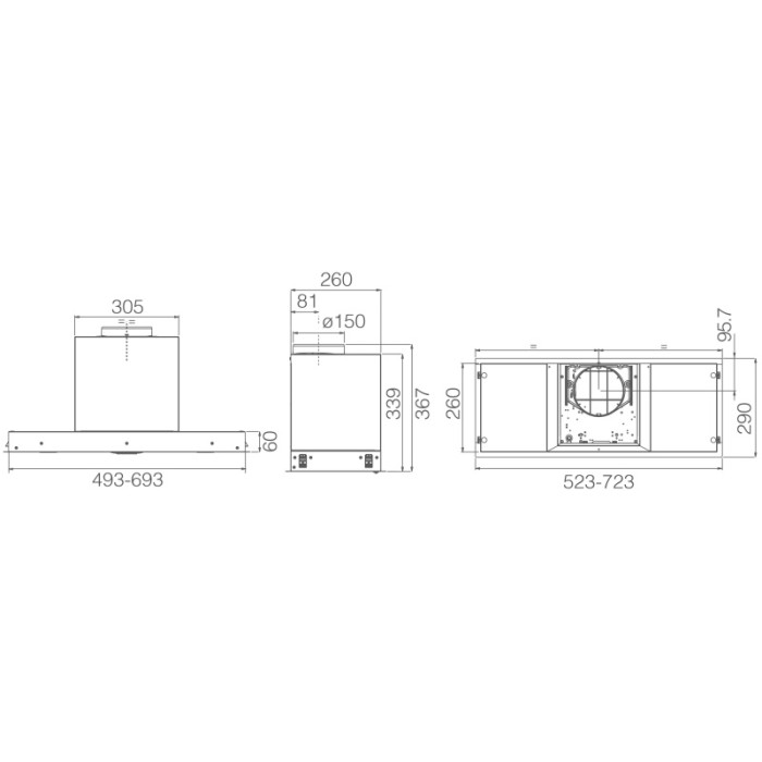 Elica Hidden 2.0 BL MAT/A/72 черный
