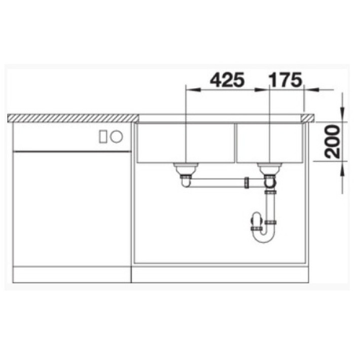 Blanco подстольная Subline 480/320-U , черный