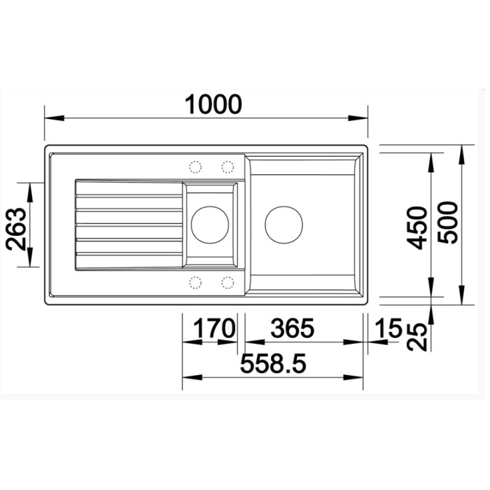 Blanco подстольная BLANCO Zia 6 S, черный