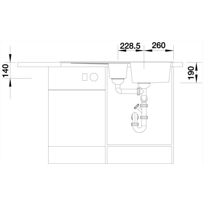 Blanco подстольная BLANCO Zia 6 S, черный