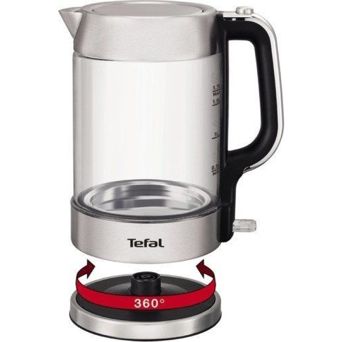 Электрочайник Tefal Glass Kettle KI770D30 серебристый
