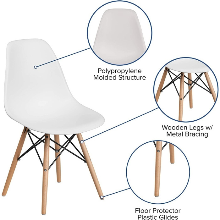 Стул классический Barneo WoodMold N-12, дерево, 45 смx47 смx42 см, белый