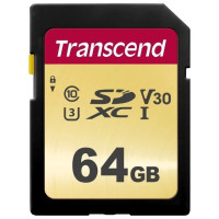 Карта памяти SD 64GB Class 10 U3 Transcend TS64GSDC500S