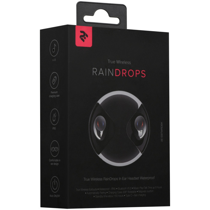2E EBTWRDBK RainDrops True Wireless черный
