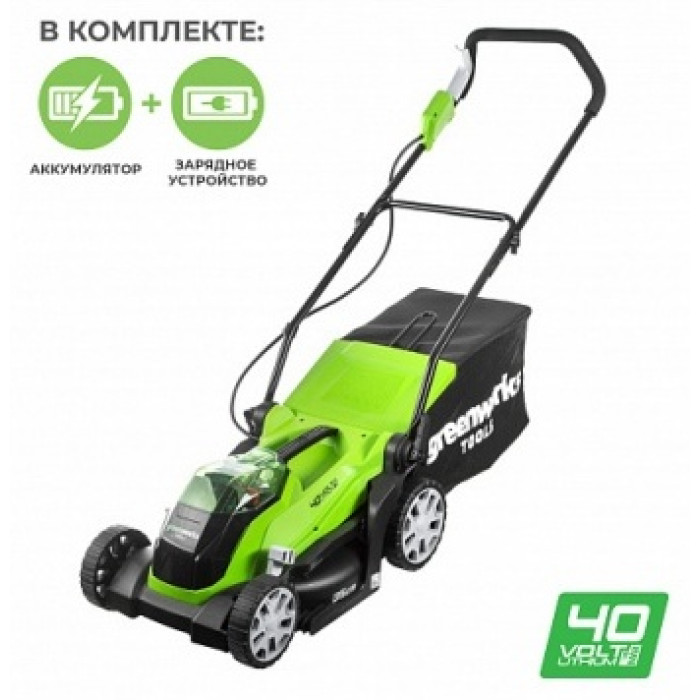 Газонокосилка колесная электрическая Greenworks колесная G40LM35K2 2501907UA