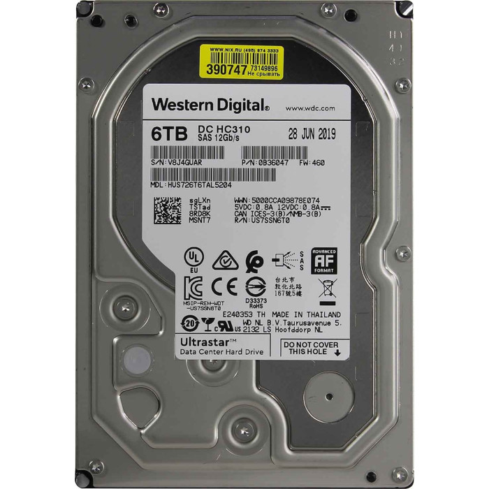HDD Western Digital Ultrastar DC HC310 HUS726T6TAL5204 6000 ГБ