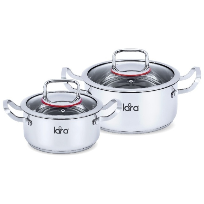 LARA набор кастрюль Prima LR02-107 сталь 2 в 1