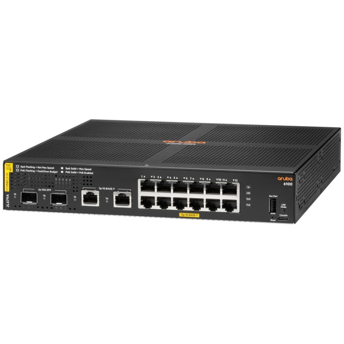 HPE Aruba 6100 12G CL4 2SFP+ 139W Swch