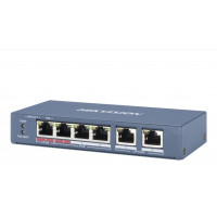 Hikvision DS-3E0106P-E/M(B) Коммутатор 4-портовый неуправляемый PoE