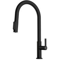 Смеситель для кухни Franke Maris Slim Clear Water J Pulldown MB (120.0730.911), латунь, цвет черный