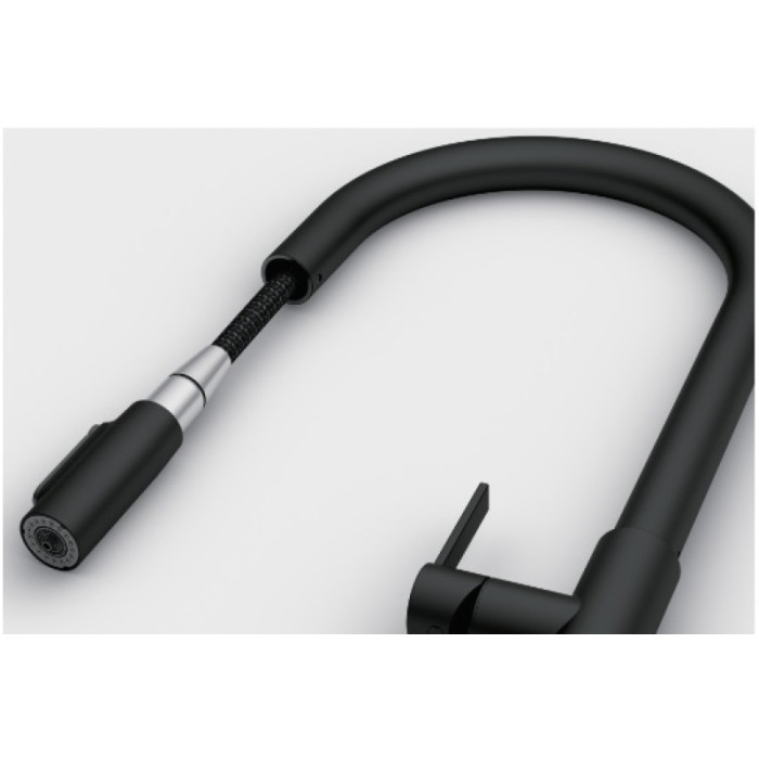 Смеситель для кухни Franke Maris Slim Clear Water J Pulldown MB (120.0730.911), латунь, цвет черный