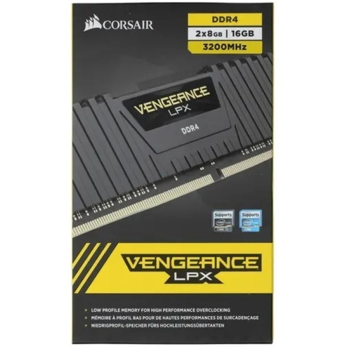 DIMM DDR4 16 GB Kit &lt;3200MHz&gt; Corsair Vengeance LPX, CMK16GX4M2E3200C16, CL 16-20-20-38, black